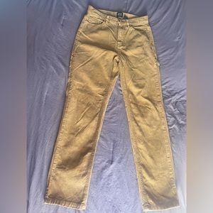 Brownish tan authentic slim straight fit BDG corduroy jeans.